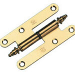 PERNIO PUERTA MADERA 9,5 CM. LATONADO DERECHA CANTO REDONDO CON REMATE