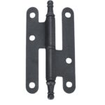PERNIO PUERTA MADERA 9,5 CM NEGRO CANTO REDONDO CON REMATE IZQUIERDA