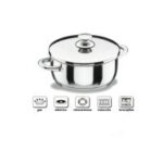 OLLA RECTA ACERO INOX 18/8 C/TAPA 16 X 11 CM - 2,2 LITROS