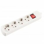 BASE ENCHUFE 4 TOMAS C/TT, CON INTERRUPTOR, SIN CABLE