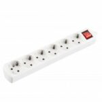 BASE ENCHUFE 6 TOMAS C/TT, CON INTERRUPTOR, SIN CABLE