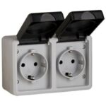 BASE ENCHUFE SUPERFICIE C/TT ESTANCO II CON TAPA