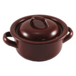 CACEROLA RECTA ESMALTADA MARRON 24 X 9,8 CM.  4,4 L.