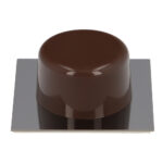 TOPE PUERTA ADHESIVO MARRON BASE METALICA