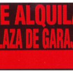 LETRERO SE ALQUILA PLAZA DE GARAJE PVC 35X25 CM.