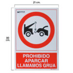 PLACA PROHIBIDO APARCAR PVC 30X21 CM